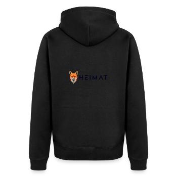 Geometrie Fuchs, Fuchskopf Design - Unisex Premium Bio Zip Hoodie - Schwarz - Hinten - Nico (187cm)