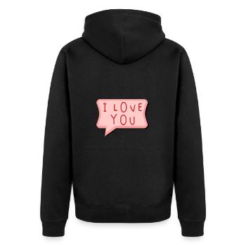 PAAR. GERADE VERHEIRATET. Junggesellinnenabschied. HEILIGER VALENTINSTAG. MARIES - Unisex Premium Bio Zip Hoodie - Schwarz - Hinten - Nico (187cm)