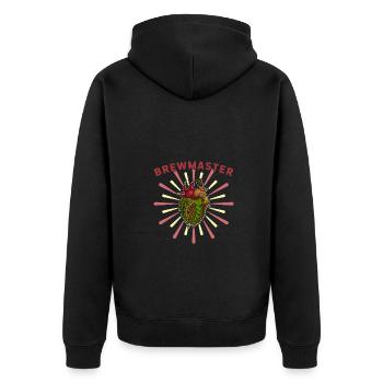 Brauer Bierbrauer Hopfen Biertrinker Brauerei Bier - Unisex Premium Bio Zip Hoodie - Schwarz - Hinten - Nico (187cm)
