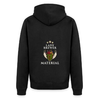Brauer Bierbrauer Hopfen Biertrinker Brauerei Bier - Unisex Premium Bio Zip Hoodie - Schwarz - Hinten - Nico (187cm)