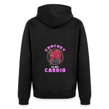 Knitting Knitter Crochet Wool Yarn Crochet Hook - Unisex Premium Organic Zip Hoodie - black - Back - Nico (187cm)