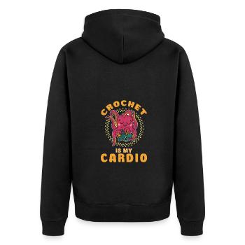 Knitting Knitter Crochet Wool Yarn Crochet Hook - Unisex Premium Organic Zip Hoodie - black - Back - Nico (187cm)