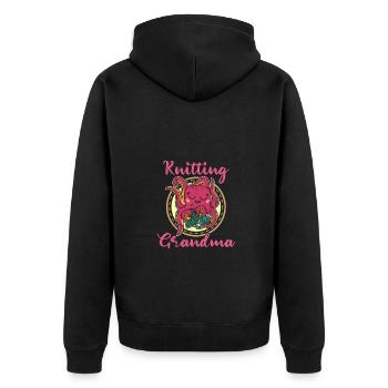 Knitting Knitter Crochet Wool Yarn Crochet Hook - Unisex Premium Organic Zip Hoodie - black - Back - Nico (187cm)