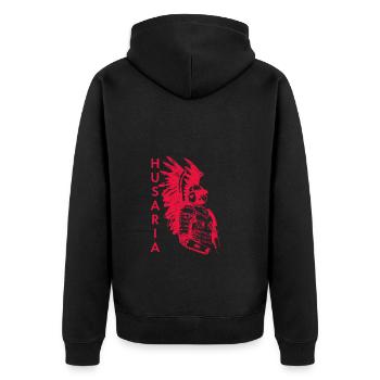 Pologne Polska Polski Husaria Cavalerie polonaise - Veste à capuche bio Premium Unisexe - noir - Dos - Nico (187cm)