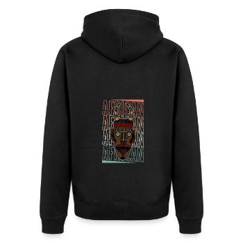 Africa Mask African Afro History - Unisex Premium Organic Zip Hoodie - black - Back - Nico (187cm)