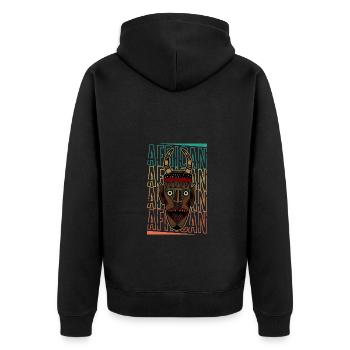 Africa Mask African Afro History - Unisex Premium Organic Zip Hoodie - black - Back - Nico (187cm)