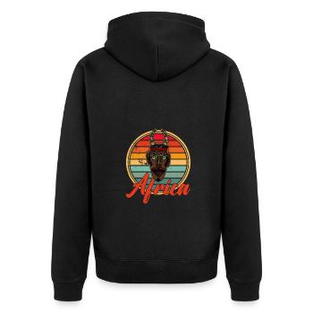 Africa Mask African Afro History - Unisex Premium Organic Zip Hoodie - black - Back - Nico (187cm)