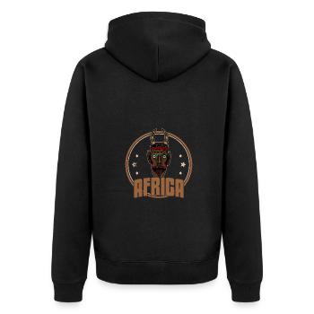 Masque Afrique Histoire afro africaine - Veste à capuche bio Premium Unisexe - noir - Dos - Nico (187cm)