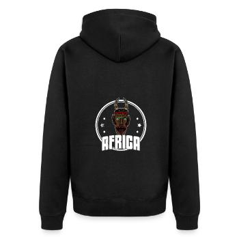Africa Mask African Afro History - Unisex Premium Organic Zip Hoodie - black - Back - Nico (187cm)