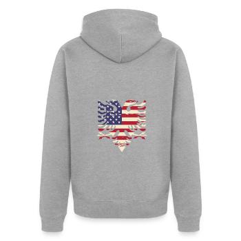 Republic of Albania Albania Shqipëria Tirana Albanians - Unisex Premium Organic Zip Hoodie - heather grey - Back - Nico (187cm)