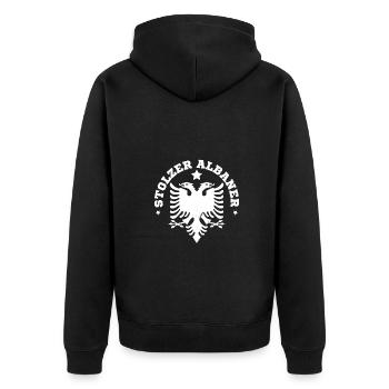 République d’Albanie Albanie Shqipëria Tirana Albanais - Veste à capuche bio Premium Unisexe - noir - Dos - Nico (187cm)