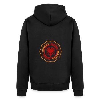 Republik Albanien Albania Shqipëria Tirana Albaner - Unisex Premium Bio Zip Hoodie - Schwarz - Hinten - Nico (187cm)