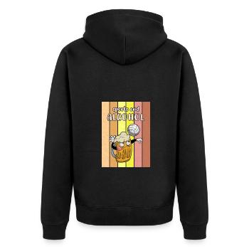 Volleyball Bier Biertrinker Volleyballtrainer - Unisex Premium Bio Zip Hoodie - Schwarz - Hinten - Nico (187cm)