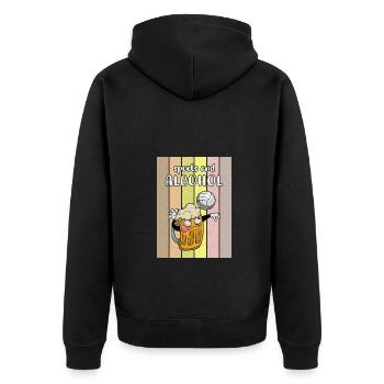 Volleyball Bier Biertrinker Volleyballtrainer - Unisex Premium Bio Zip Hoodie - Schwarz - Hinten - Nico (187cm)