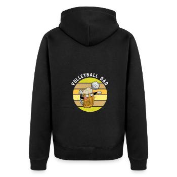 Volleyball Bier Biertrinker Volleyballtrainer - Unisex Premium Bio Zip Hoodie - Schwarz - Hinten - Nico (187cm)