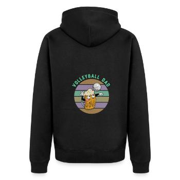 Volleyball Bier Biertrinker Volleyballtrainer - Unisex Premium Bio Zip Hoodie - Schwarz - Hinten - Nico (187cm)