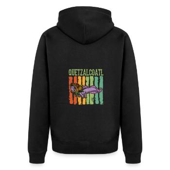 Quetzalcoatl Axolotl Mexico Aztecs Deity - Unisex Premium Organic Zip Hoodie - black - Back - Nico (187cm)