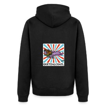 Quetzalcoatl Axolotl Mexique Divinité Aztèque - Veste à capuche bio Premium Unisexe - noir - Dos - Nico (187cm)