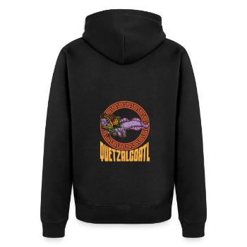 Quetzalcoatl Axolotl Mexico Aztecs Deity - Unisex Premium Organic Zip Hoodie - black - Back - Nico (187cm)