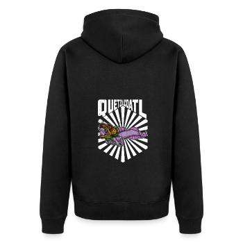 Quetzalcoatl Axolotl Mexique Divinité Aztèque - Veste à capuche bio Premium Unisexe - noir - Dos - Nico (187cm)