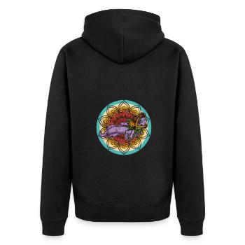 Quetzalcoatl Axolotl Mexique Divinité Aztèque - Veste à capuche bio Premium Unisexe - noir - Dos - Nico (187cm)