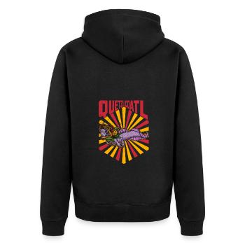 Quetzalcoatl Axolotl Mexique Divinité Aztèque - Veste à capuche bio Premium Unisexe - noir - Dos - Nico (187cm)