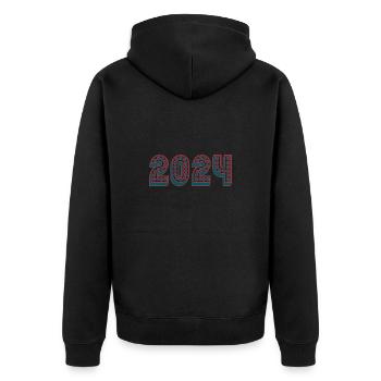 CHRISTMAS. YEAR. ANNIVERSARY. RETIREMENT. DAD. MAMAM. - Unisex Premium Organic Zip Hoodie - black - Back - Nico (187cm)