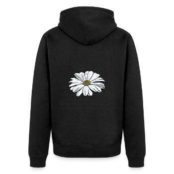Blume weiß weiße Blume Blumen weiß weiße Blumen - Unisex Premium Bio Zip Hoodie - Schwarz - Hinten - Nico (187cm)