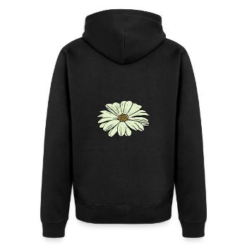 Blume Blüte pastell grün st patrick's day  - Unisex Premium Bio Zip Hoodie - Schwarz - Hinten - Nico (187cm)