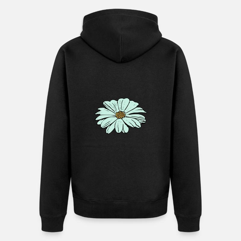 Blume hellblau blaue Blume - Unisex Premium Bio Zip Hoodie - Schwarz