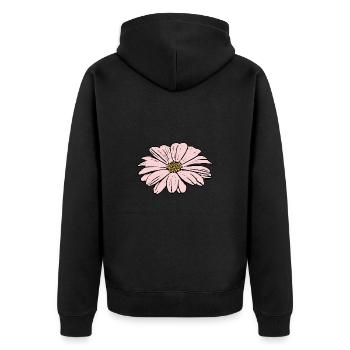 Blume rosa pinke Blume Blumen pink rosa Blumen - Unisex Premium Bio Zip Hoodie - Schwarz - Hinten - Nico (187cm)