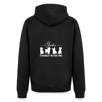 Personnalité du Yorkshire Terrier sur quatre pattes. - Veste à capuche bio Premium Unisexe - noir - Dos - Nico (187cm)