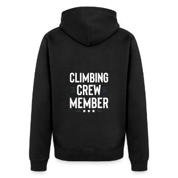 Climbing Crew - Unisex Premium Organic Zip Hoodie - black - Back - Nico (187cm)