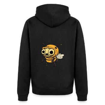 Bee Halloween Funny Zombie - Unisex Premium Organic Zip Hoodie - black - Back - Nico (187cm)