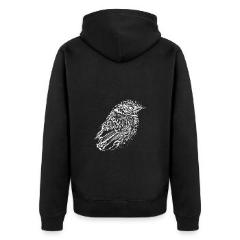 Bird white - Unisex Premium Organic Zip Hoodie - black - Back - Nico (187cm)