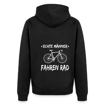 Rad Fahren Spruch Rennrad - Unisex Premium Bio Zip Hoodie - Schwarz - Hinten - Nico (187cm)