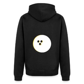 Bowlingkugel, Bowling - Unisex Premium Bio Zip Hoodie - Schwarz - Hinten - Nico (187cm)