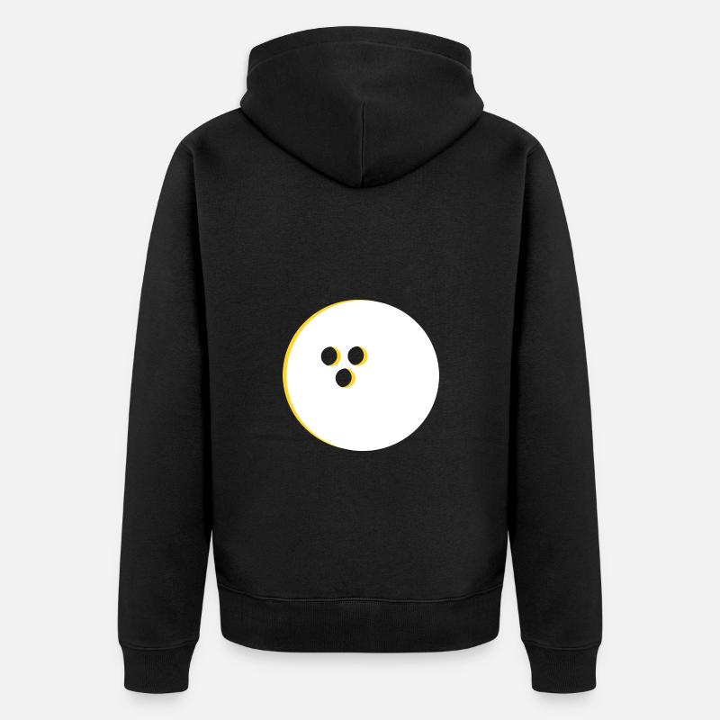 Bowlingkugel, Bowling - Unisex Premium Bio Zip Hoodie - Schwarz