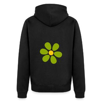 Fleur verte, fleur verte, fleurs vertes, jour de la Saint-Patrick - Veste à capuche bio Premium Unisexe - noir - Dos - Nico (187cm)
