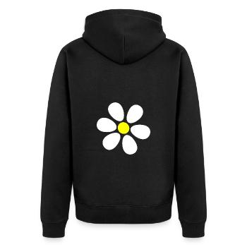 Blume weiß weiße Blume Blumen Gänseblümchen - Unisex Premium Bio Zip Hoodie - Schwarz - Hinten - Nico (187cm)