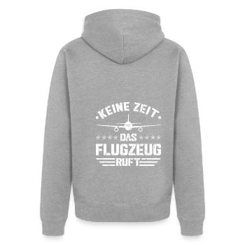 Fliegen Flugzeug Piloten Flieger - Unisex Premium Bio Zip Hoodie - Grau meliert - Hinten - Nico (187cm)