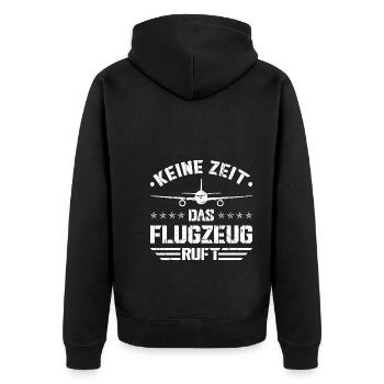Fliegen Flugzeug Piloten Flieger - Unisex Premium Bio Zip Hoodie - Schwarz - Hinten - Nico (187cm)