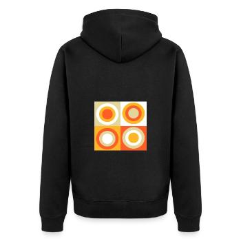 70s Pattern Retro Hippie Flowers Power - Unisex Premium Organic Zip Hoodie - black - Back - Nico (187cm)