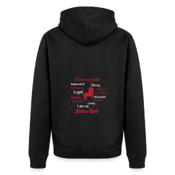 Sternzeichen Widder - Unisex Premium Bio Zip Hoodie - Schwarz - Hinten - Nico (187cm)
