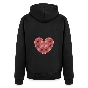 Cœur rose, cœur, cadeau rose rouge la Saint-Valentin - Veste à capuche bio Premium Unisexe - noir - Dos - Nico (187cm)
