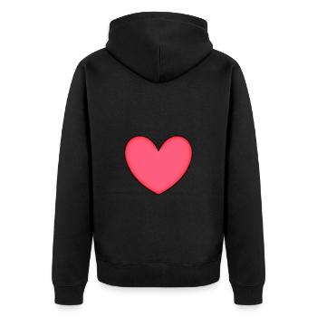 Heart Pink Pattern Pink Gift Valentine's Day - Unisex Premium Organic Zip Hoodie - black - Back - Nico (187cm)