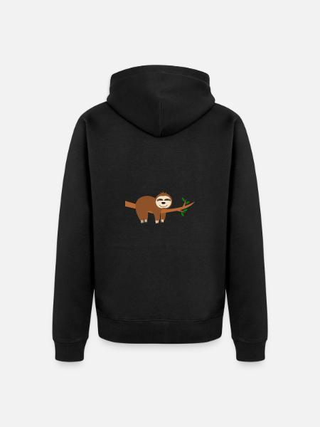 Sloth funny - Unisex Premium Organic Zip Hoodie - black