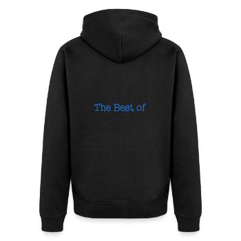 OMA. MUTTERTAG. ALLES GUTE ZUM OMA-TAG. ICH LIEBE DICH - Unisex Premium Bio Zip Hoodie - Schwarz - Hinten - Nico (187cm)