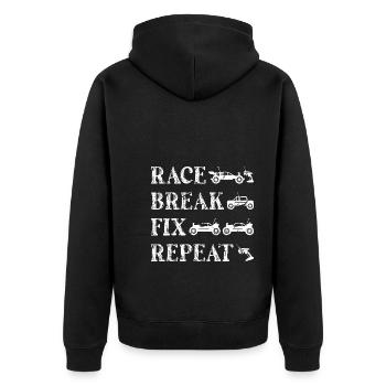 RC Auto Rennen - Unisex Premium Bio Zip Hoodie - Schwarz - Hinten - Nico (187cm)