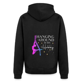 Aerialistinnen Aerial Yoga - Unisex Premium Bio Zip Hoodie - Schwarz - Hinten - Nico (187cm)